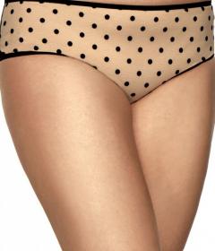 Kinga VALERIE P 615/2 Трусы бразилиана с кружевом черный/бежевый/горошек
