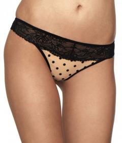Kinga VALERIE S 615/1 Стрінги чорний/бежевий/горошок