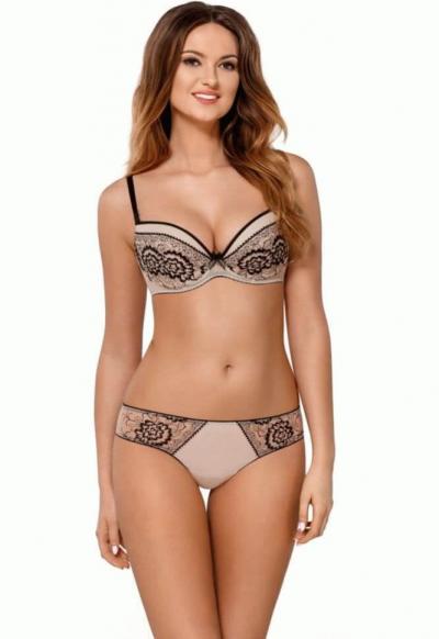 Kinga BEAUTY I PU 549 Бюстгальтер черный/бежевый